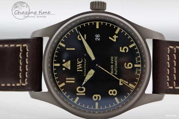 MIROTIME 0705 Mark XVIII IW327006 Titanium M+F 1:1 Best Edition Black Dial on Brown Leather Strap A Efficient 7052
